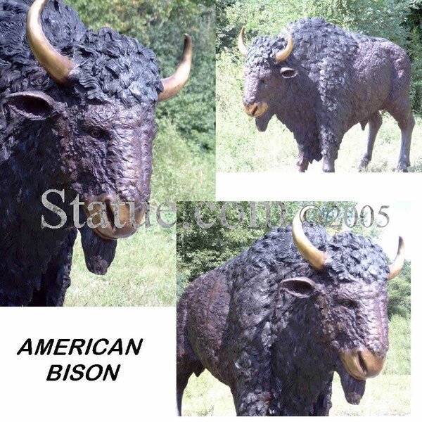 American Bison Buffalo Life-Size Bronze Statue